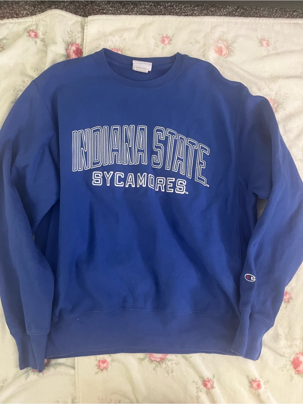 Champion Blue Indiana State Sycamores Crewneck Sweatshirt